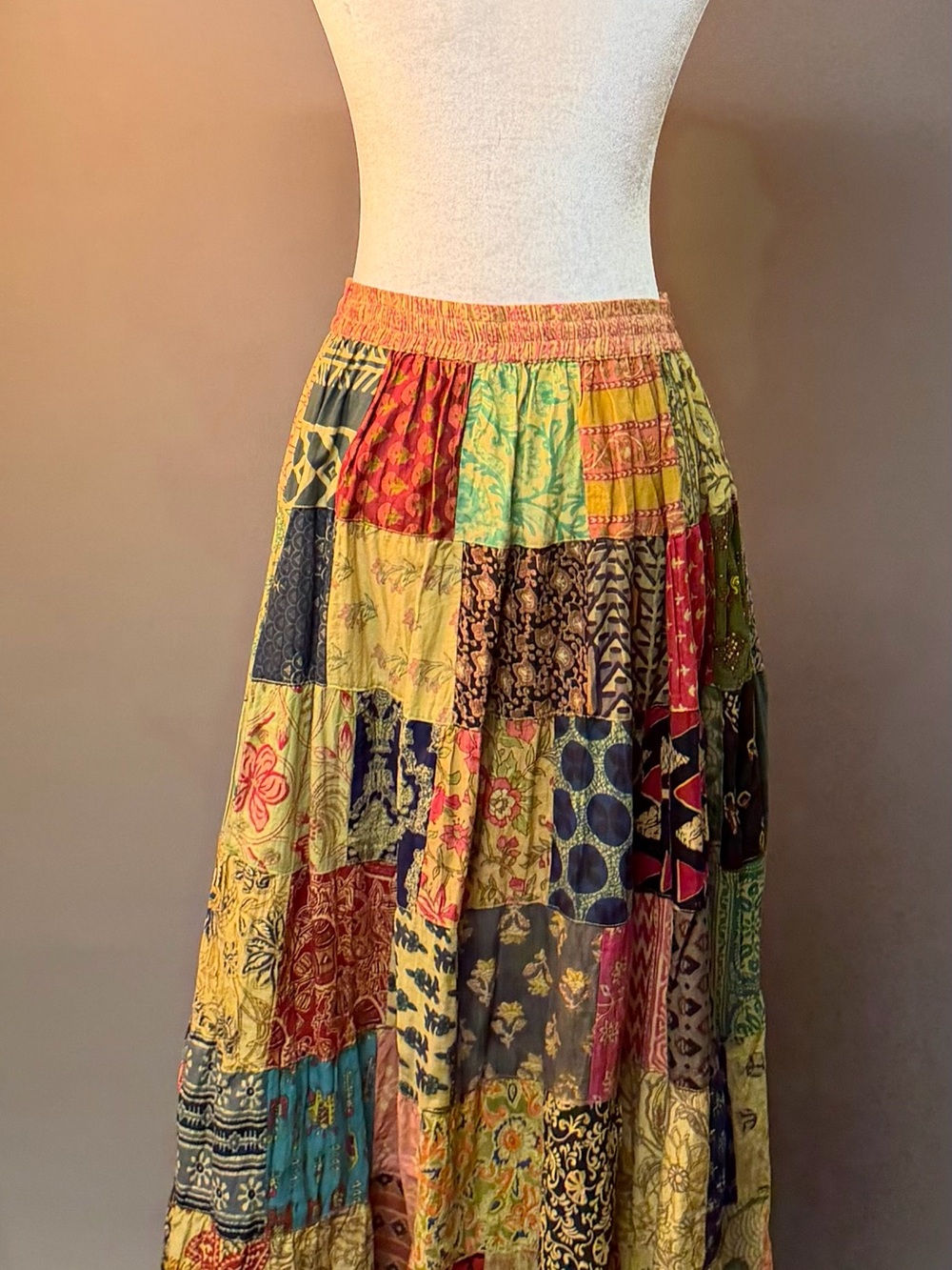 Boho Patchwork Maxi Skirt - Multicolor - Picture 2 of 2